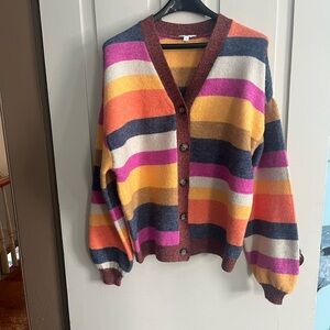 Vibrant Striped Women's Cardigan